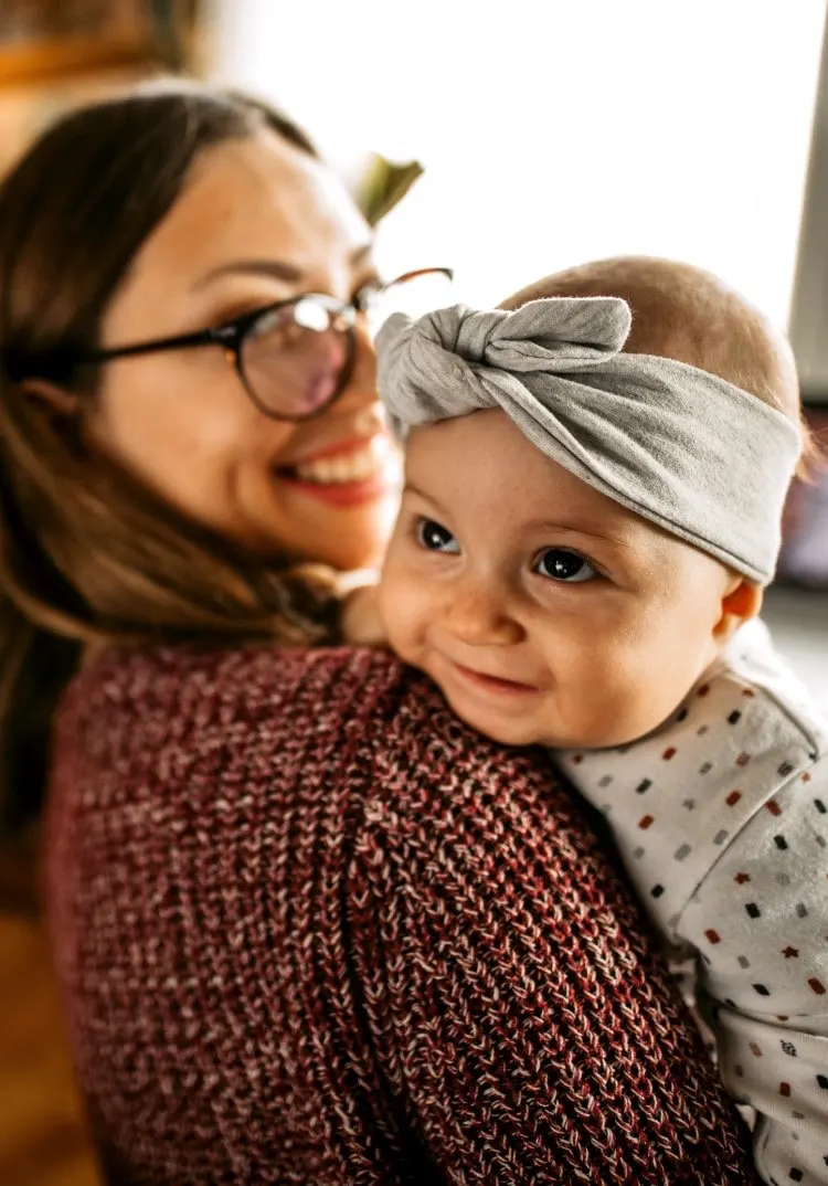 Woman holding baby